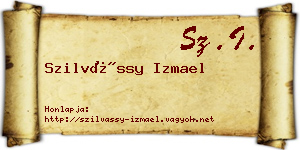 Szilvássy Izmael névjegykártya